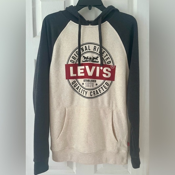Levi's Charcoal Blue and Cream Hoodie - Picture 1 of 4